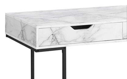 Bureau Butler 47.25 à 2 tiroirs - Aspect marbre blanc|Bureau Butler de 47,25 po à 2 tiroirs - aspect marbre blanc