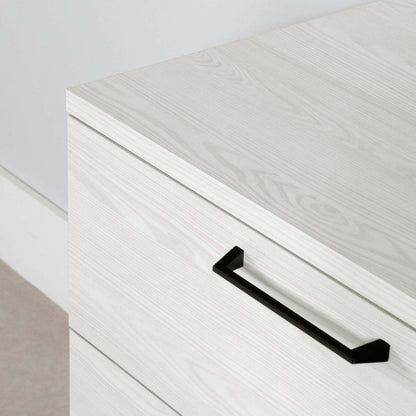 Table de nuit Everley à 2 tiroirs avec port USB, 19,5 W - Blanc | Table de nuit Everley de 19,5 po (L) à 2 tiroirs avec port USB - blanche