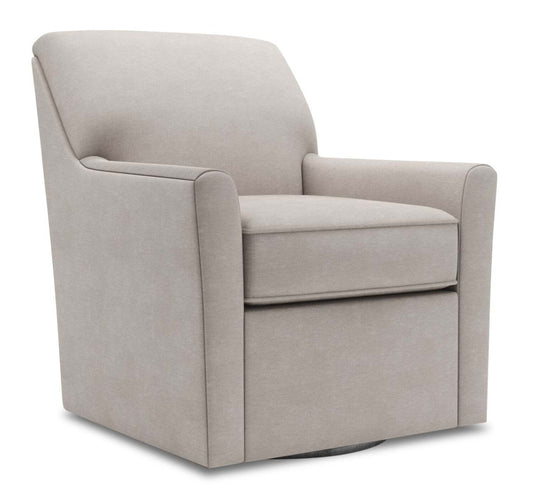 Fauteuil d’appoint pivotant personnalisable Sofa Lab de 31 po en tissu d’apparence lin fabriqué au Canada - gris Pax Slate | SWIV3049