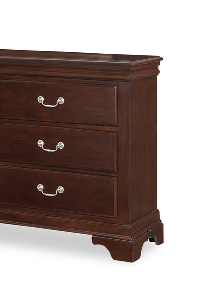 Commode à 6 tiroirs Marco pour chambre à coucher, 58 L x 35 H - Brun Cerise | Commode Marco de 58 po (l) x 35 po (H) à 6 tiroirs pour la chambre à coucher - brun cerisier