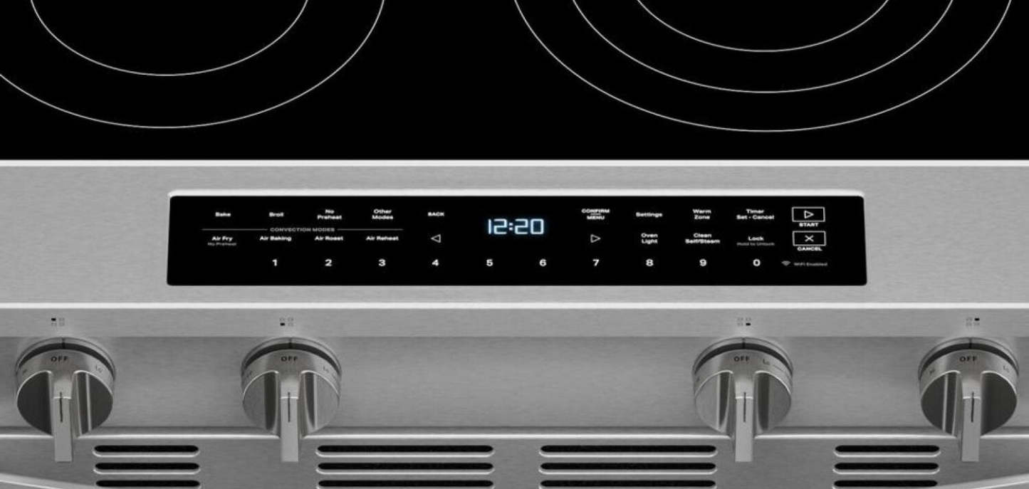 Cuisinière électrique Whirlpool de 5,3 pi3 avec friture à air et revêtement WipeCleanMC - acier inoxydable - YWSES7530RZ | Bain à remous 5,3 Cu. Fort. Cuisinière électrique avec revêtement Air Fry et WipeClean™ - Acier inoxydable - YWSES7530RZ | YWSES75Z