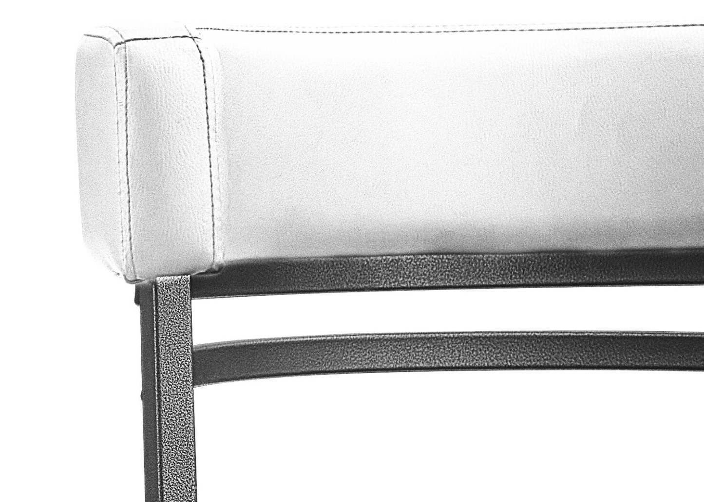 Tabouret de comptoir Mila avec siège pivotant, tissu en cuir végétalien, métal - Blanc | Tabouret de bar Mila en tissu de cuir végétalien et en métal avec siège pivotant - blanc
