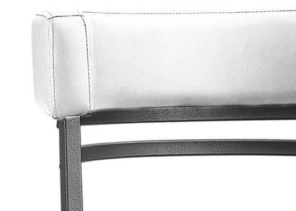 Tabouret de comptoir Mila avec siège pivotant, tissu en cuir végétalien, métal - Blanc | Tabouret de bar Mila en tissu de cuir végétalien et en métal avec siège pivotant - blanc