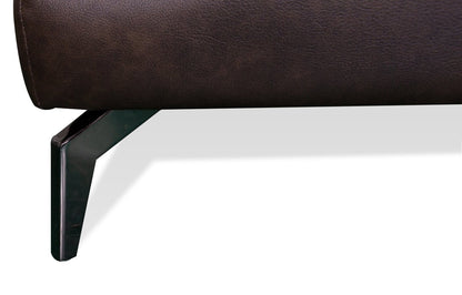 Melrose 84,5 po en cuir véritable de qualité supérieure avec pattes en métal - brun foncé | Sofa Melrose 84.5 en cuir véritable de qualité supérieure avec pattes en métal - brun foncé