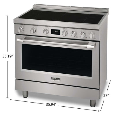 Cuisinière à induction Frigidaire Professional de 4,4 pi³ avec convection à 2 ventilateurs et surface facile à nettoyer…