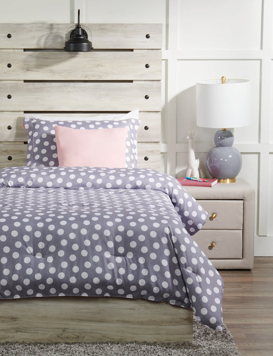 Portia 3-Piece Twin Comforter Set - Grey | Ensemble d'édredon Portia 3 pièces pour lit simple - gris