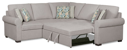 Scott Living Canapé-lit sectionnel Haven 2 pièces orienté vers la droite en tissu chenille - Gris | Canapé-lit sectionnel de droite Haven de Scott Living 2 pièces en tissu de chenille - gris