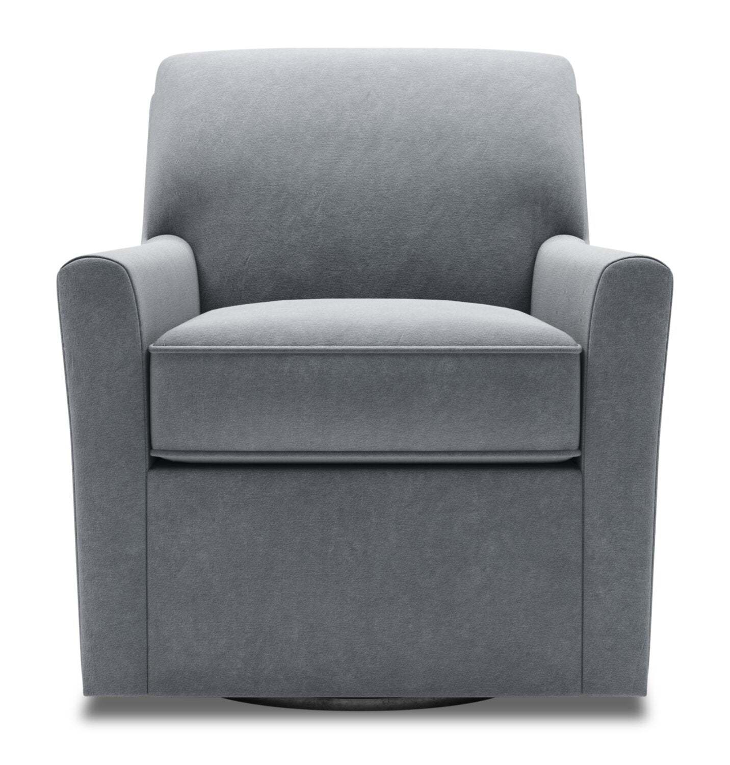 Fauteuil d’appoint pivotant personnalisable Sofa Lab de 31 po fabriqué au Canada en tissu - velours gris | SWIV2888
