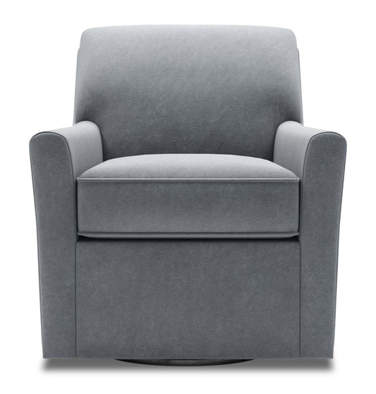 Fauteuil d’appoint pivotant personnalisable Sofa Lab de 31 po fabriqué au Canada en tissu - velours gris | SWIV2888