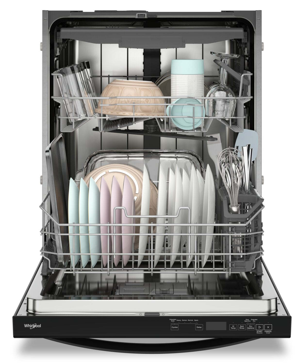 Lave-vaisselle encastré Whirlpool de 24 po et de 44 dBA avec commandes sur le dessus - noir - WDT550SAPB | Whirlpool 24 44 dBA Built-In Top-Control Dishwasher - Black - WDT550…