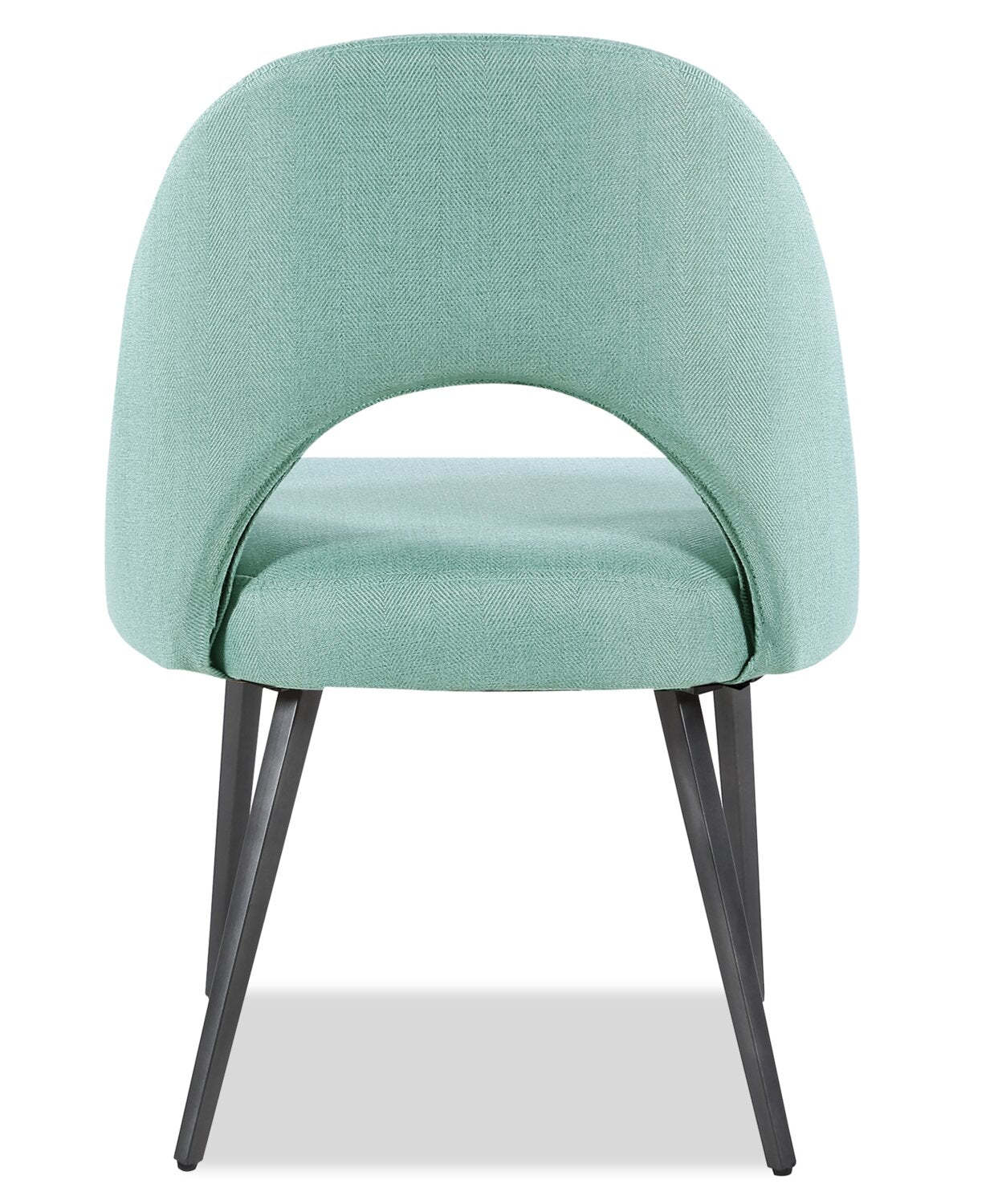 Chaise de salle à manger Elijah avec tissu d'apparence lin, métal - Aqua | Chaise de salle à manger Elijah en tissu d'apparence lin et en métal - turquoise