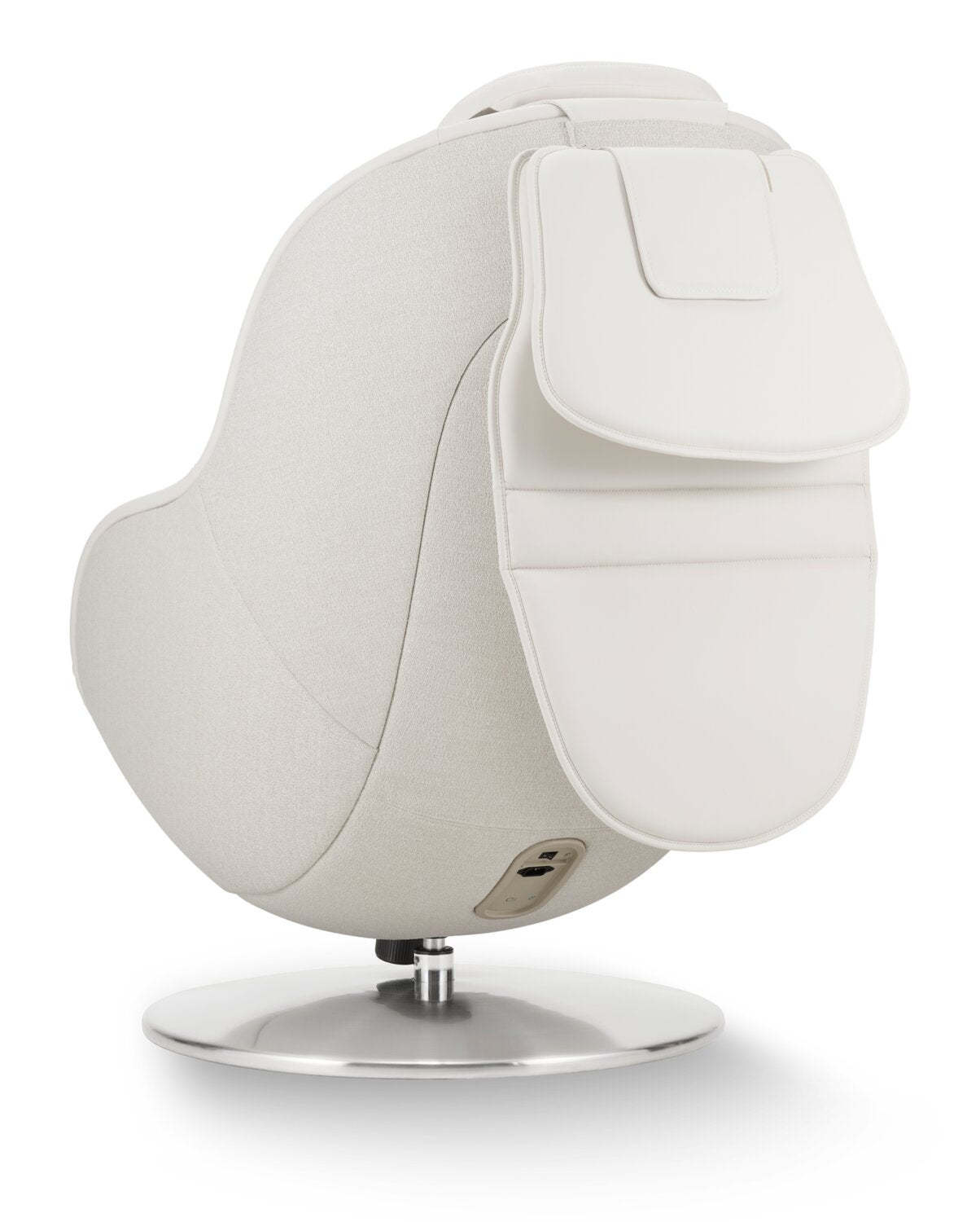 Fauteuil de massage inclinable LG de 29,6 po en tissu d'apparence cuir avec pouf assorti - beige