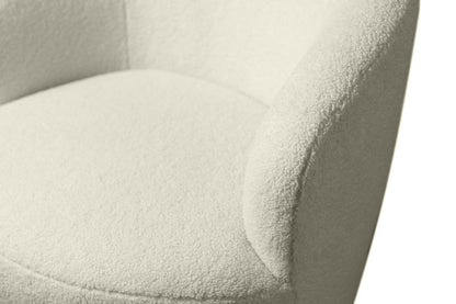 Chaise d'appoint pivotante courbée en tissu chenille bouclé Ivie 28,7 - Blanc | Fauteuil d'appoint pivotant courbé Ivie de 28,7 po en tissu chenille bouclé - blanc