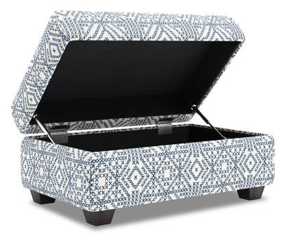Fabriqué au Canada Pouf de rangement personnalisable The Trunk 39 en tissu - Ink multicolore | Pouf de rangement The Trunk de Sofa Lab de 39 po fabriqué au Canada en tissu - Ink multicolore | TRUN1156