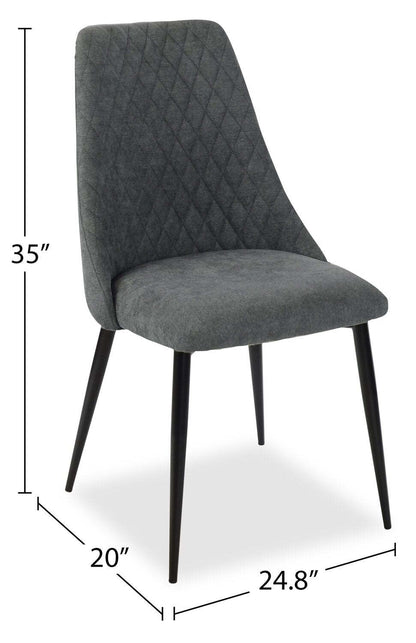 Chaise de salle à manger Miya avec tissu en polyester, métal - Charbon | Chaise de salle à manger Miya en tissu de polyester et en métal - anthracite