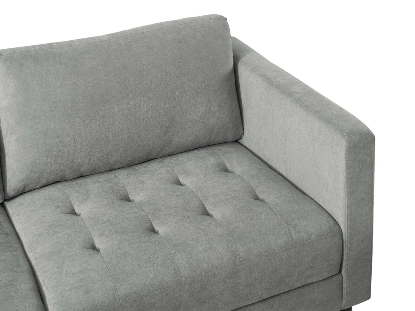 Sofa sectionnel de gauche Metro 2 pièces en tissu avec fauteuil long et coussins de siège capitonnés - gris