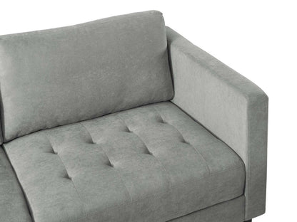 Sofa sectionnel de gauche Metro 2 pièces en tissu avec fauteuil long et coussins de siège capitonnés - gris