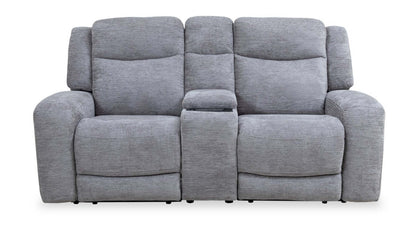 Atlantis 79 Fabric Zero Gravity Power Reclining Loveseat with Storage Console and USB Ports - Dove Grey | Causeuse à inclinaison électrique Atlantis de 79 po en tissu avec console de rangement, ports USB et position zéro gravité - gris tourterelle