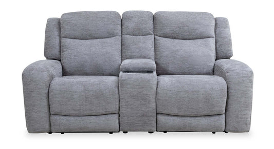 Atlantis 79 Fabric Zero Gravity Power Reclining Loveseat with Storage Console and USB Ports - Dove Grey | Causeuse à inclinaison électrique Atlantis de 79 po en tissu avec console de rangement, ports USB et position zéro gravité - gris tourterelle