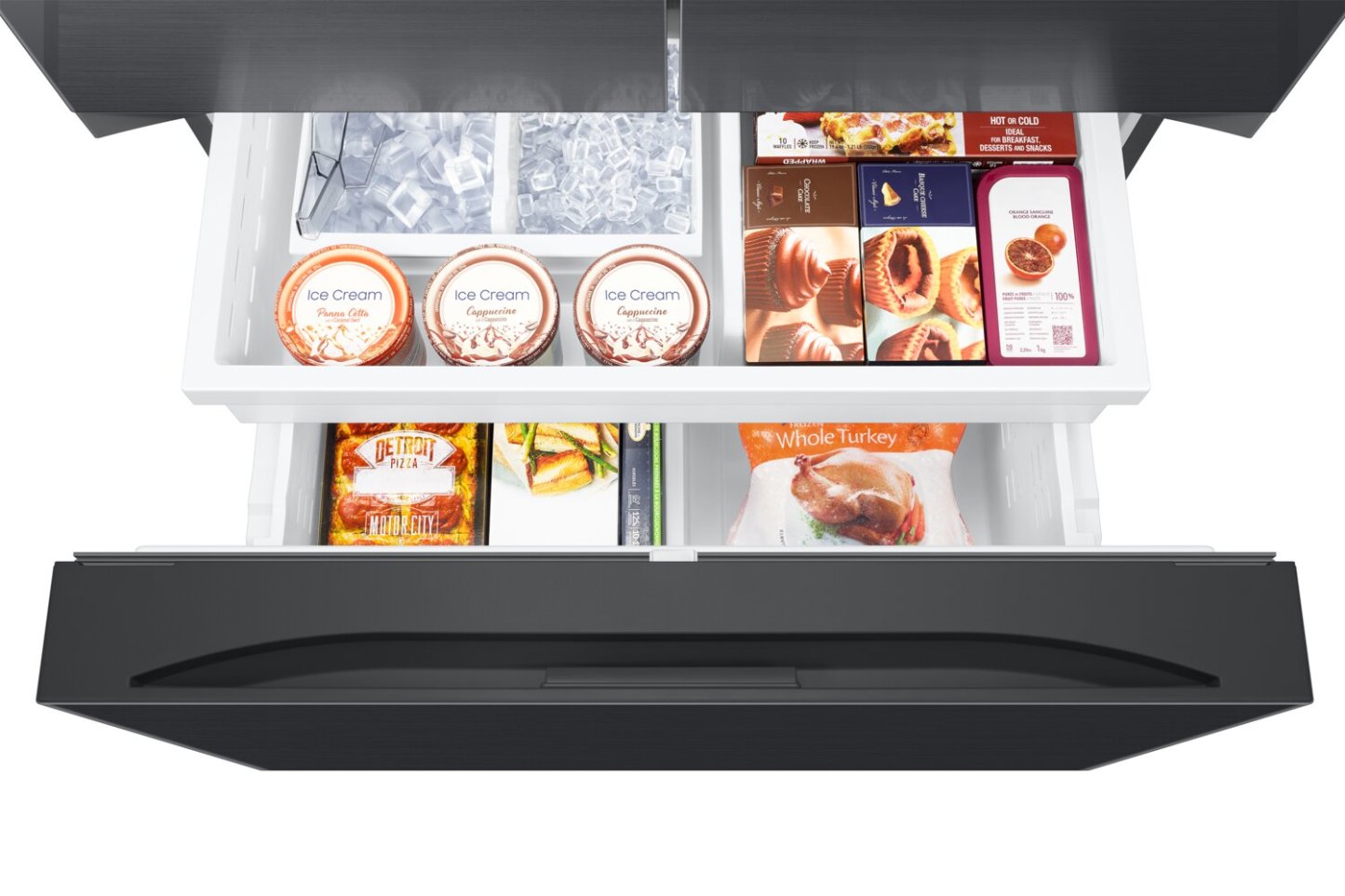 Réfrigérateur Samsung de 36 31 pi³ et de 31 pi³ pleine profondeur à portes françaises - acier noir mat - RF32CG5400MTAA | Réfrigérateur Samsung de 31 pi³ et de 36 po pleine profondeur à portes françaises - acier noir mat -…