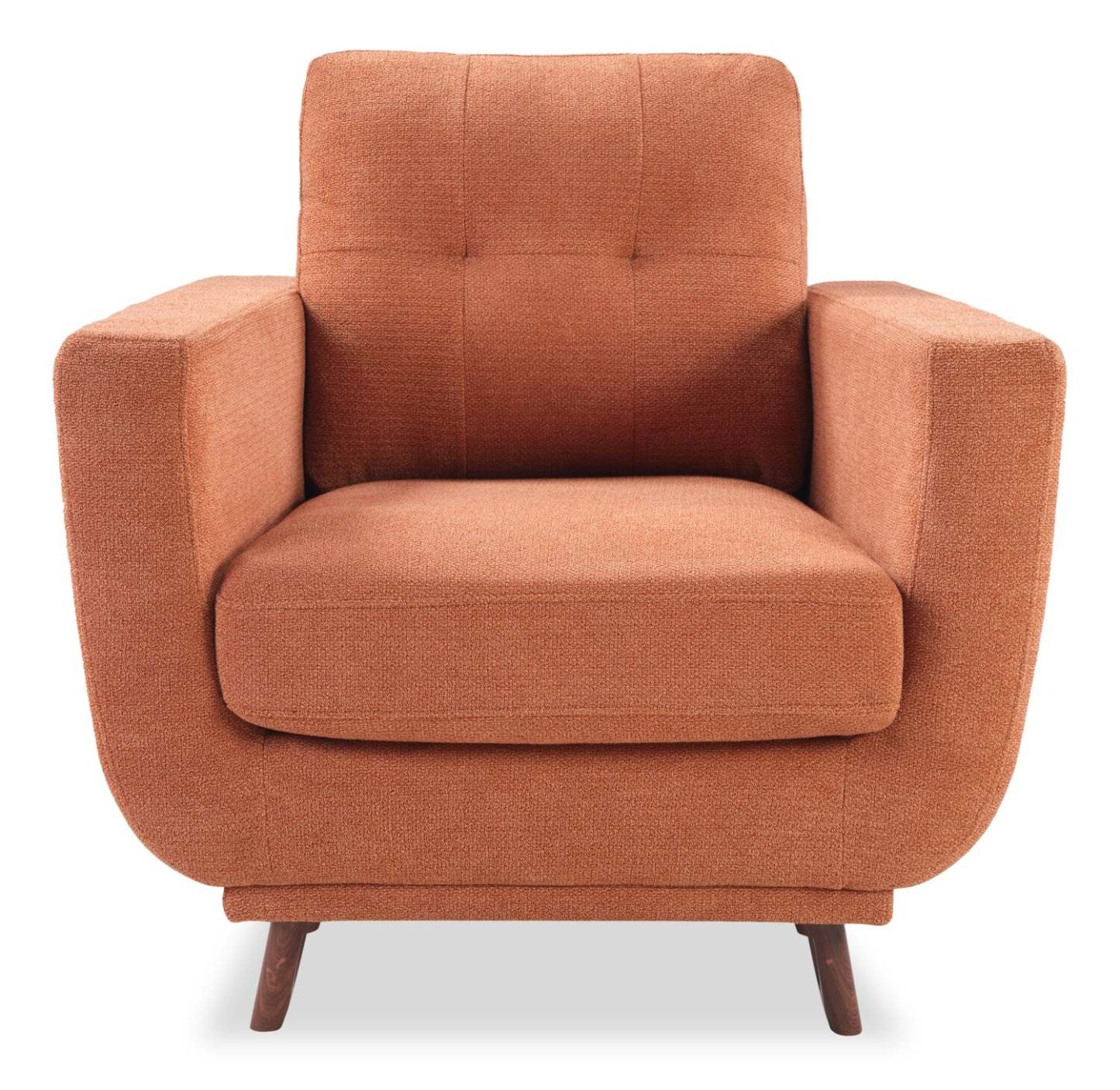 Chaise en tissu Cosmo 34 avec coussin de dossier capitonné - Orange | Fauteuil Cosmo de 34 po en tissu avec coussin de dossier capitonné - orange