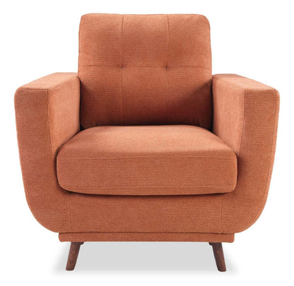 Chaise en tissu Cosmo 34 avec coussin de dossier capitonné - Orange | Fauteuil Cosmo de 34 po en tissu avec coussin de dossier capitonné - orange