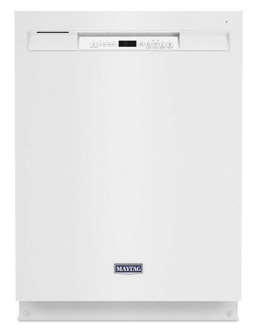 Lave-vaisselle encastrable à commande frontale Maytag 24, 50 dBA - Blanc - MDB4949SKW | Lave-vaisselle encastré Maytag de 24 po et de 50 dBA avec commandes à l'avant - blanc - MDB4949SKW