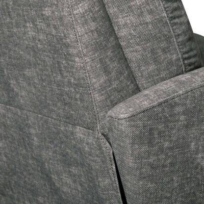Jeffry 30.3 Fauteuil inclinable pivotant et coulissant en tissu velours - Gris | Fauteuil pivotant, coulissant et inclinable Jeffry de 30,3 po en tissu de velours - gris