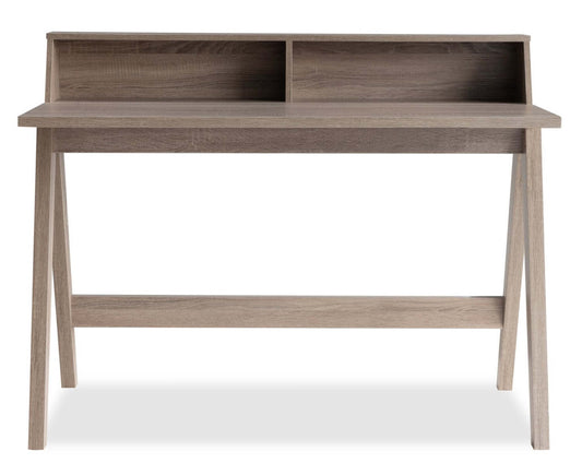 Bureau d'ordinateur Igor 47.25 avec 2 compartiments - Taupe|Bureau d'ordinateur Igor de 47,25 po avec 2 compartiments ouverts - taupe