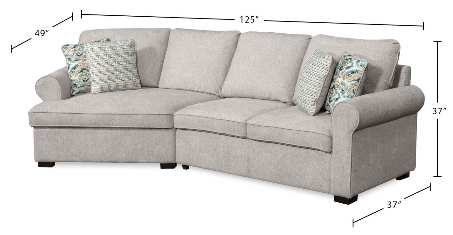 Sofa sectionnel enveloppant de gauche Haven de Scott Living 2 pièces en tissu de chenille - gris