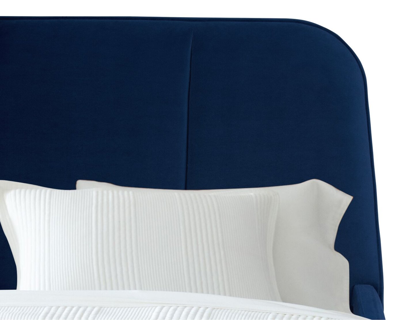 Lit plateforme rembourré Mave en tissu de velours bleu - format grand lit | Mave Upholstered Platform Bed in Blue Velvet Fabric - Queen Size