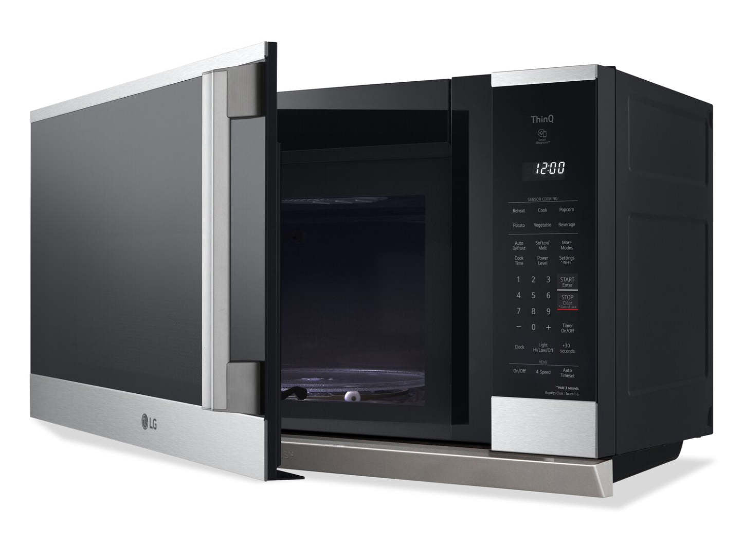 LG 2,1 Cu. Fort. Micro-ondes intelligent à cuisinière avec EasyClean® - MVEL2125X | Quatre à micro-ondes à hotte intégrée intelligente LG de 2,1 pi3 avec EasyCleanMD - MVEL2125X