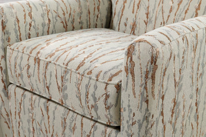 Fauteuil d’appoint pivotant personnalisable Sofa Lab de 31 po fabriqué au Canada en tissu - Mineral multicolore | SWIV1149