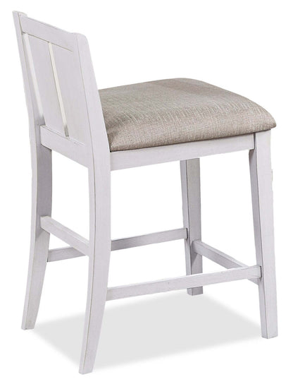 Lane 3pc Counter-Height Dining Set with Table & 2 Chairs, Built-in Shelves & USB, 36.5W - White | Ensemble de salle à manger Lane 3 pièces de hauteur comptoir avec table de 36,5 po (L), tablettes et port USB intégrées, et 2 chaises - blanc