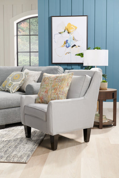 Fauteuil d’appoint club Sofa Lab personnalisable en tissu d’apparence lin de 29 po avec pattes en bois - blanc Pax Ice | Made in Canada Sofa Lab Customizable Club 29 Linen-Look Fabric Accent Chair with Wood Legs - Pax Ice White | CLUB3449