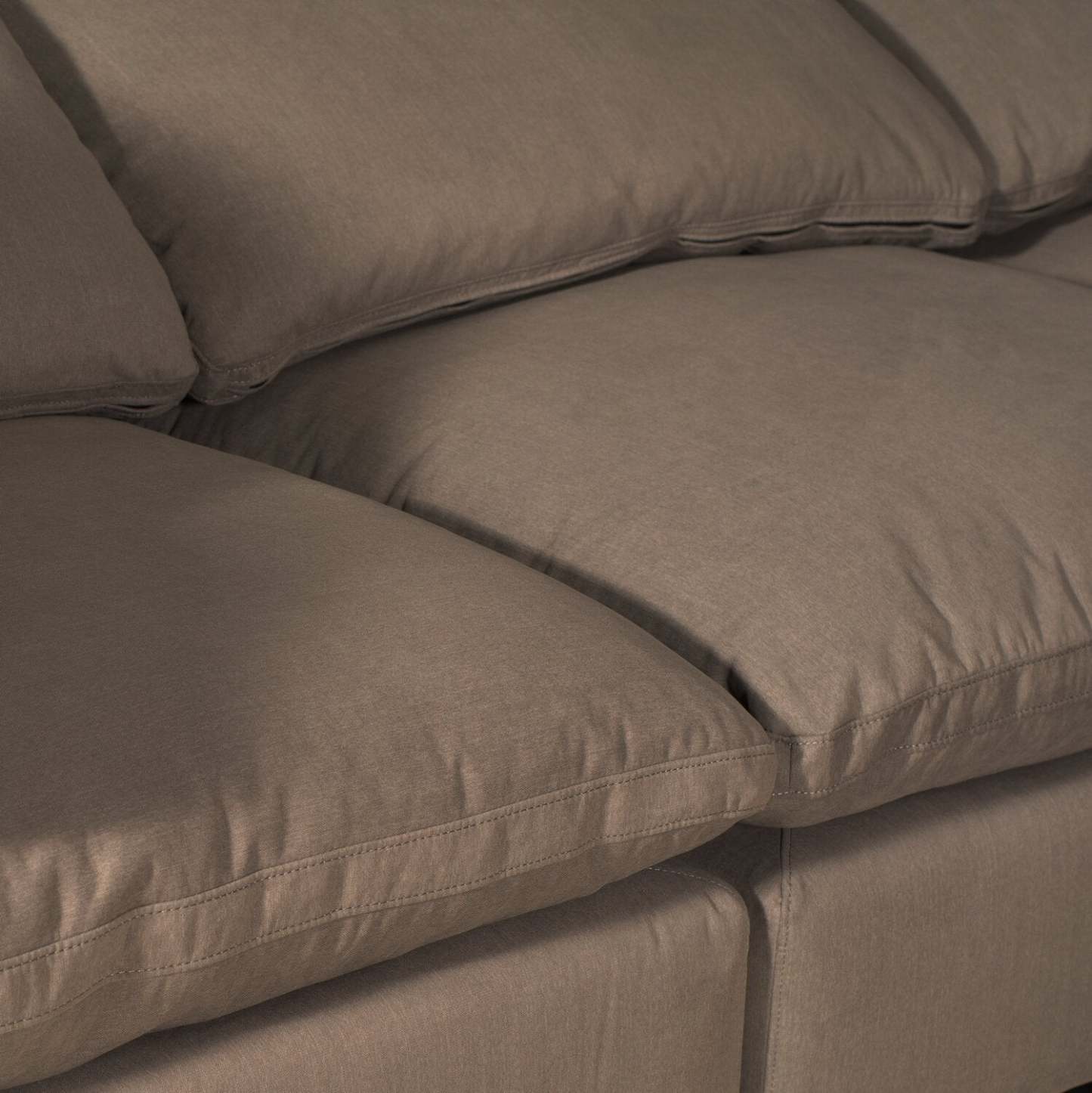 Eclipse Modular 8-Piece Linen-Look Fabric Sectional with Reversible Feather Down Cushions - Slate Grey | Sectionnel modulaire Eclipse 8 pièces en tissu d’apparence lin avec coussins réversibles en duvet et plumes - gris ardoise