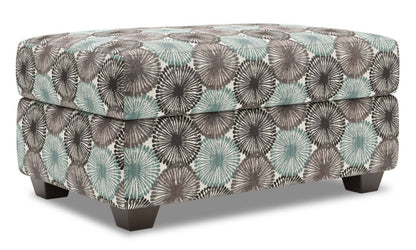 Fabriqué au Canada Pouf de rangement personnalisable The Trunk 39 en tissu - Spa multicolore | Pouf de rangement The Trunk de Sofa Lab de 39 po fabriqué au Canada en tissu - Spa multicolore | TRUN1157