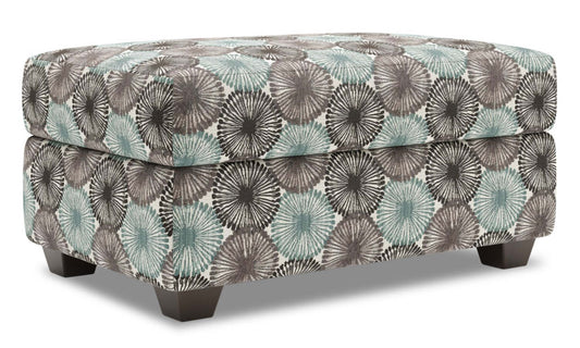 Fabriqué au Canada Pouf de rangement personnalisable The Trunk 39 en tissu - Spa multicolore | Pouf de rangement The Trunk de Sofa Lab de 39 po fabriqué au Canada en tissu - Spa multicolore | TRUN1157