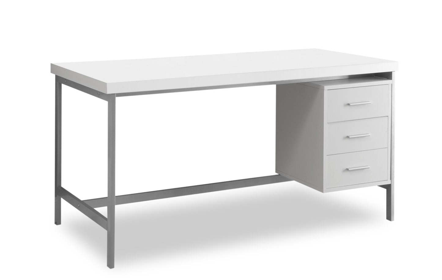 Bureau Stuart 60 avec 3 tiroirs - Blanc|Bureau Stuart de 60 po à 3 tiroirs - blanc