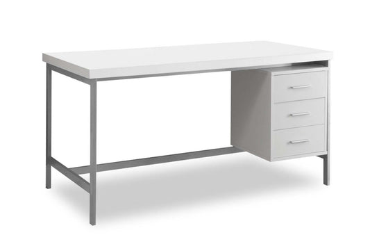 Bureau Stuart 60 avec 3 tiroirs - Blanc|Bureau Stuart de 60 po à 3 tiroirs - blanc