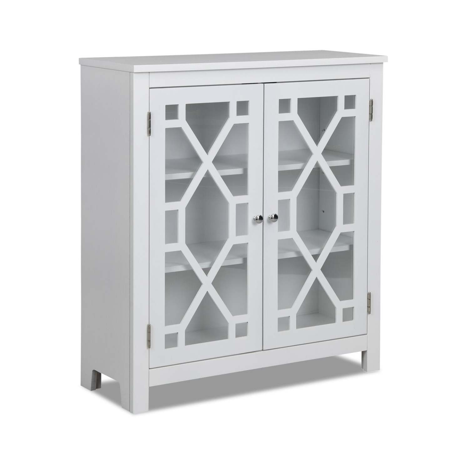 Armoire décorative Clary 31.5 avec portes en verre - Blanc|Armoire décorative Clary de 31,5 po avec portes en verre - blanche