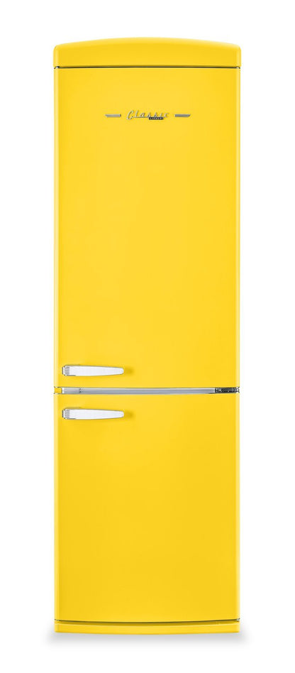 Réfrigérateur Classic Rétro par Unique de 24 po et de 12 pi3 à congélateur inférieur - jaune canari - UGP-340L Y AC | U340LYAC
