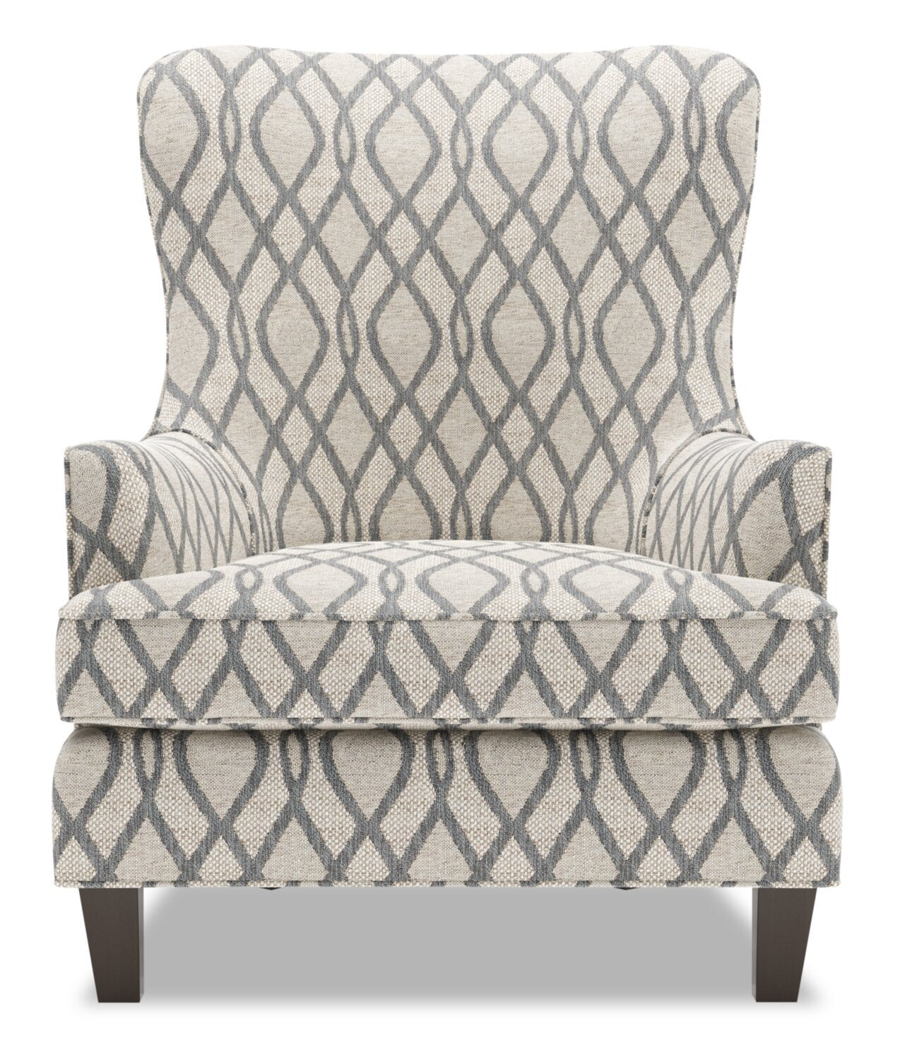 Fauteuil d'appoint à oreilles personnalisable Sofa Lab de 32 po fabriqué au Canada en tissu - acier gris | AILE1153