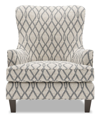 Fauteuil d'appoint à oreilles personnalisable Sofa Lab de 32 po fabriqué au Canada en tissu - acier gris | AILE1153