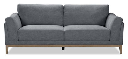 Sofa Valley de 83,5 po en tissu avec base et pattes en hévéa - étain