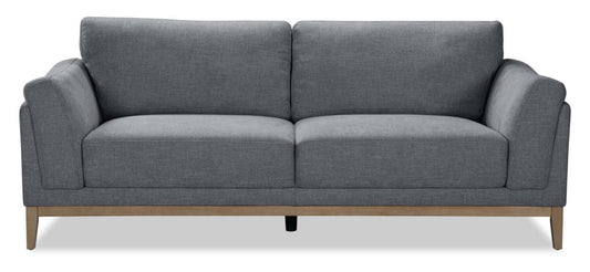 Sofa Valley de 83,5 po en tissu avec base et pattes en hévéa - étain