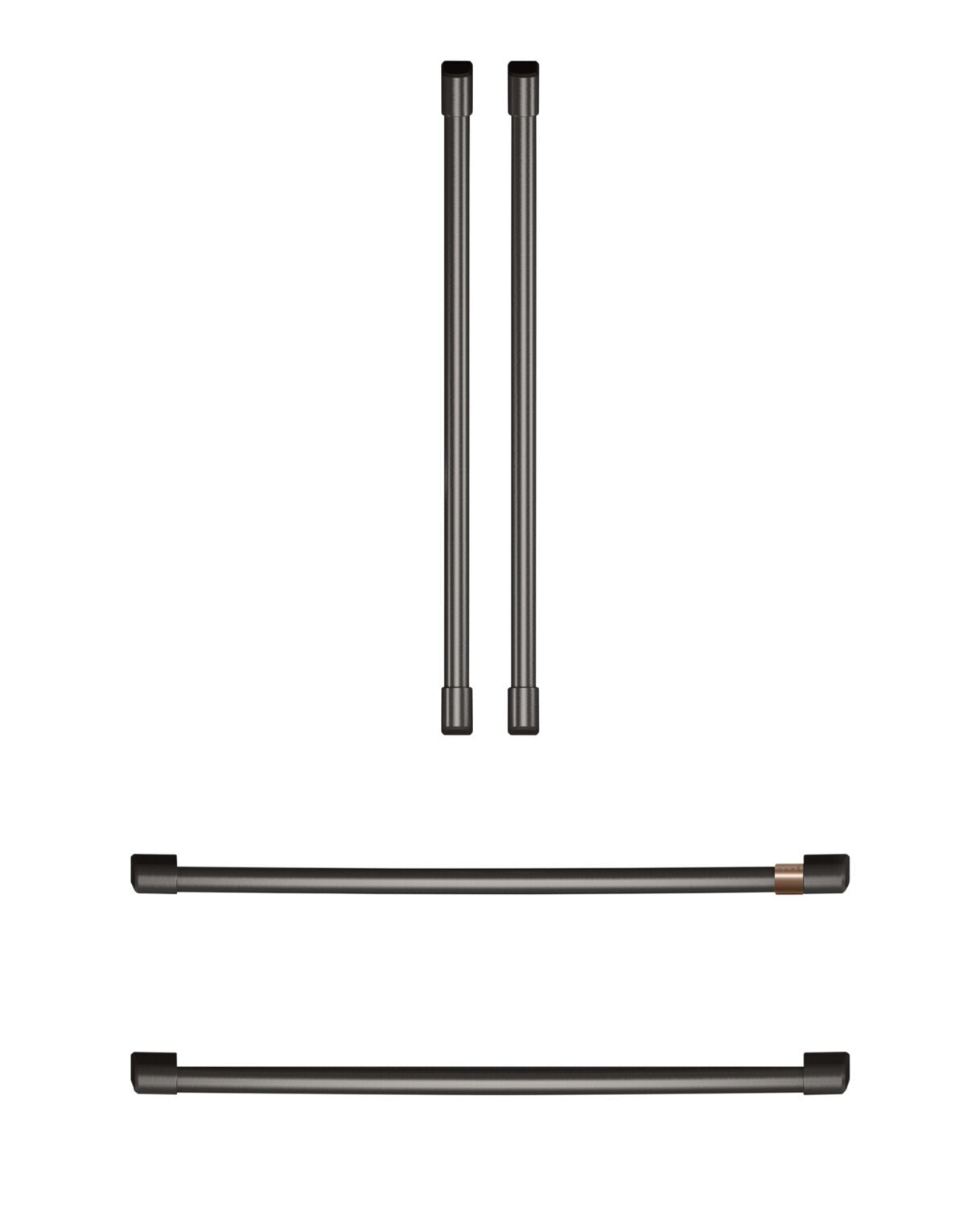 Café Ensemble de 4 poignées noires brossées pour réfrigérateur à portes françaises - CXQB4H4PNBT | Trousse de poignées Café 4 pièces noir brossé pour réfrigérateur à portes françaises - CXQB4H4PNBT | CXQB4HBT