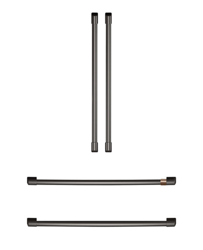 Café Ensemble de 4 poignées noires brossées pour réfrigérateur à portes françaises - CXQB4H4PNBT | Trousse de poignées Café 4 pièces noir brossé pour réfrigérateur à portes françaises - CXQB4H4PNBT | CXQB4HBT