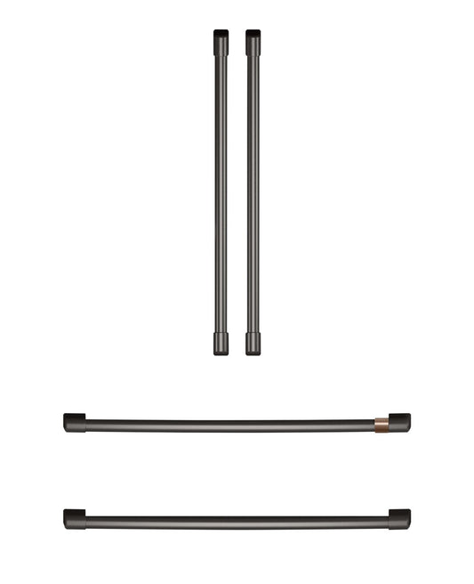 Café Ensemble de 4 poignées noires brossées pour réfrigérateur à portes françaises - CXQB4H4PNBT | Trousse de poignées Café 4 pièces noir brossé pour réfrigérateur à portes françaises - CXQB4H4PNBT | CXQB4HBT