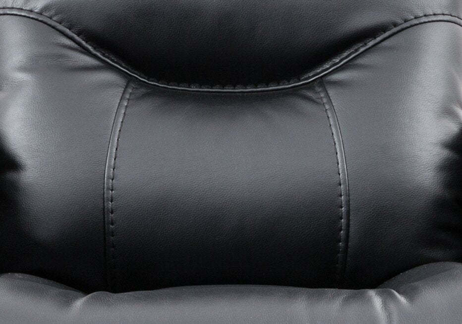Fauteuil à inclinaison électrique Glow de 33 po en tissu avec accoudoirs de rangement - noir